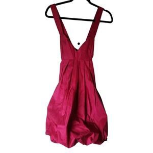 Laundry by Design Barbie Pink Cross Straps Zip Up Puff Mini Dress Party Dance